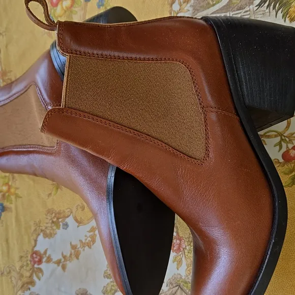 Brown Leather Ankle Boots New!