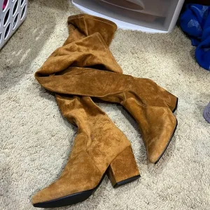 Brown Suede Over the Knee Boots