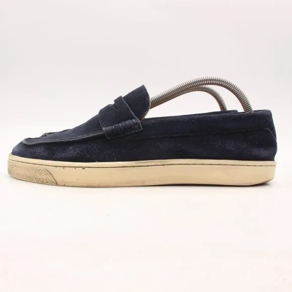 Brunello Cucinelli Men's Size EU 41 Suede and Denim Slip On Loafers Shoes