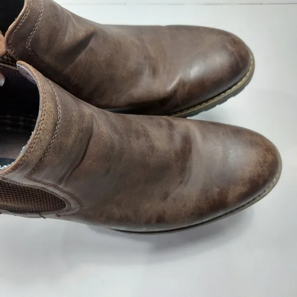BRUNO MARC Men's Brown Leather Chelsea Boots size 12