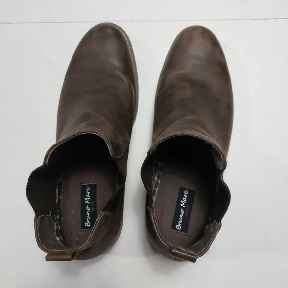 BRUNO MARC Men's Brown Leather Chelsea Boots size 12