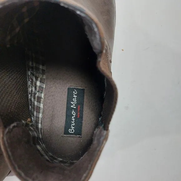 BRUNO MARC Men's Brown Leather Chelsea Boots size 12