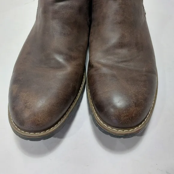 BRUNO MARC Men's Brown Leather Chelsea Boots size 12