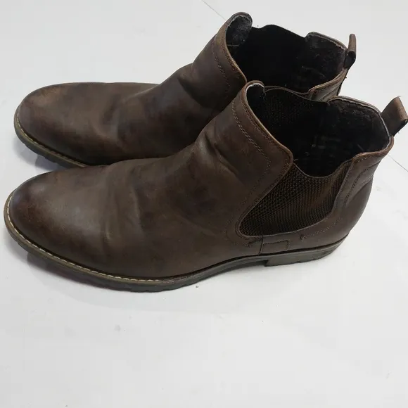 BRUNO MARC Men's Brown Leather Chelsea Boots size 12