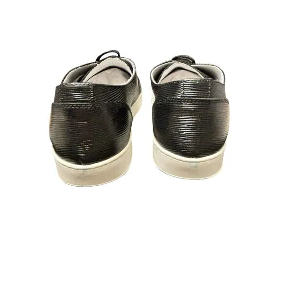 Bugatchi Men’s Nero Paris Sneakers 9.5 Black Lace Up Printed Suede Made in Italy