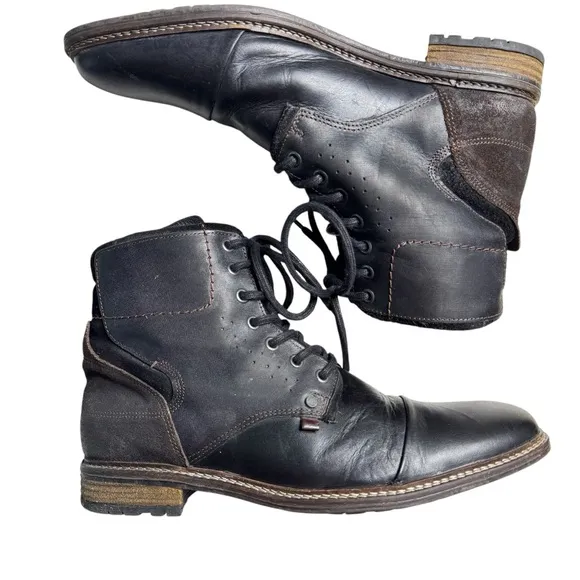 Bull Boxer Men's Rhode Black Suede Leather Moto Biker Chukka Boots Size 11
