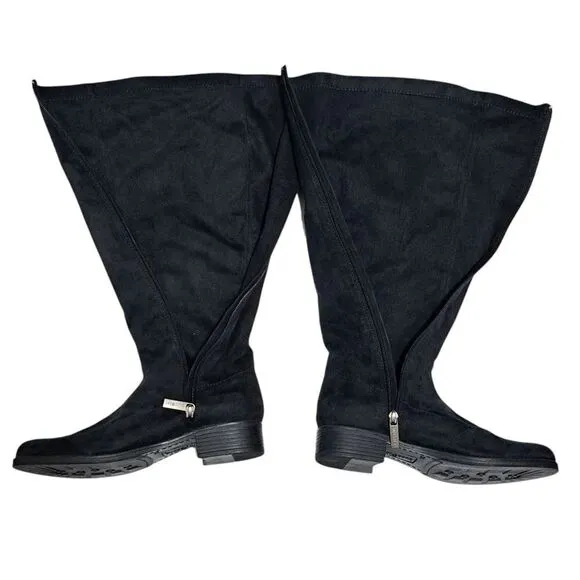 Bussola Siena Whimsygoth Microtec Soft Suede Goth Riding Boots 39 US 8-8:5 Black