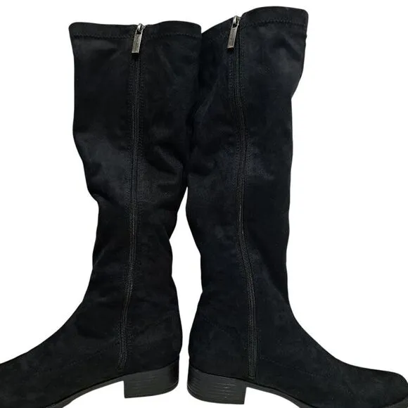 Bussola Siena Whimsygoth Microtec Soft Suede Goth Riding Boots 39 US 8-8:5 Black