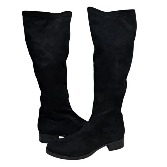 Bussola Siena Whimsygoth Microtec Soft Suede Goth Riding Boots 39 US 8-8:5 Black