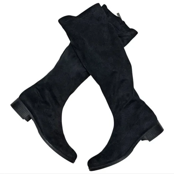 Bussola Siena Whimsygoth Microtec Soft Suede Goth Riding Boots 39 US 8-8:5 Black