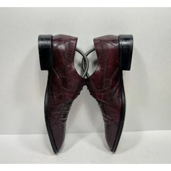 Cactoberia Gasesuan Genuine Tejus Lizard Red Derby Shoes Men’s Size 9.5 US