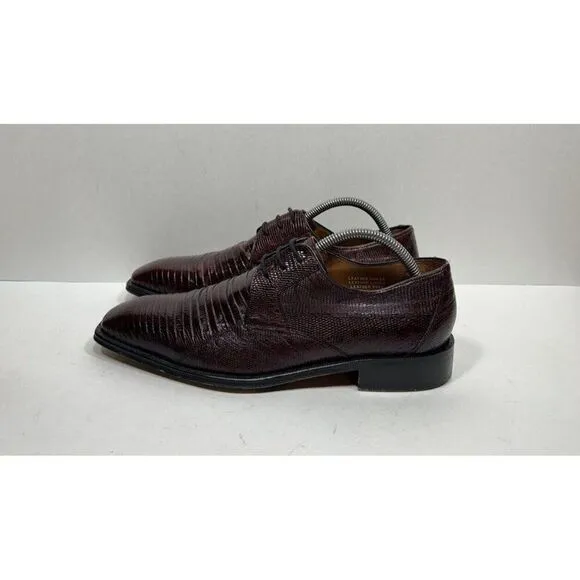 Cactoberia Gasesuan Genuine Tejus Lizard Red Derby Shoes Men’s Size 9.5 US