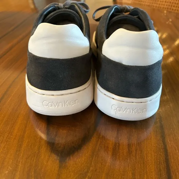Calvin Klein Charcoal Calf Suede Leather Fuega Sneakers