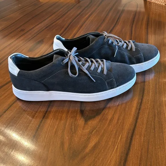 Calvin Klein Charcoal Calf Suede Leather Fuega Sneakers