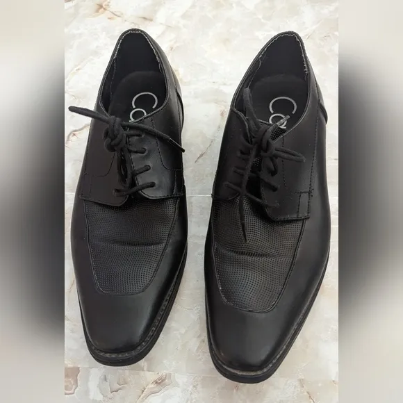 Calvin Klein Man's  RAMBERT Leather Oxfords  Black  Shoes Size 7M