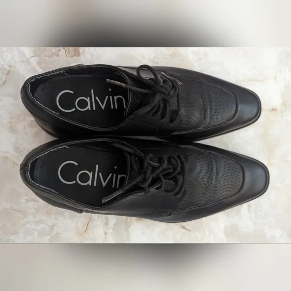 Calvin Klein Man's  RAMBERT Leather Oxfords  Black  Shoes Size 7M