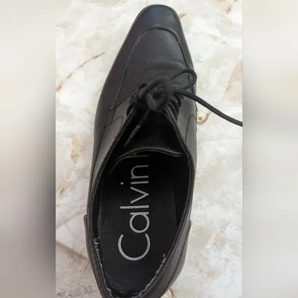 Calvin Klein Man's  RAMBERT Leather Oxfords  Black  Shoes Size 7M