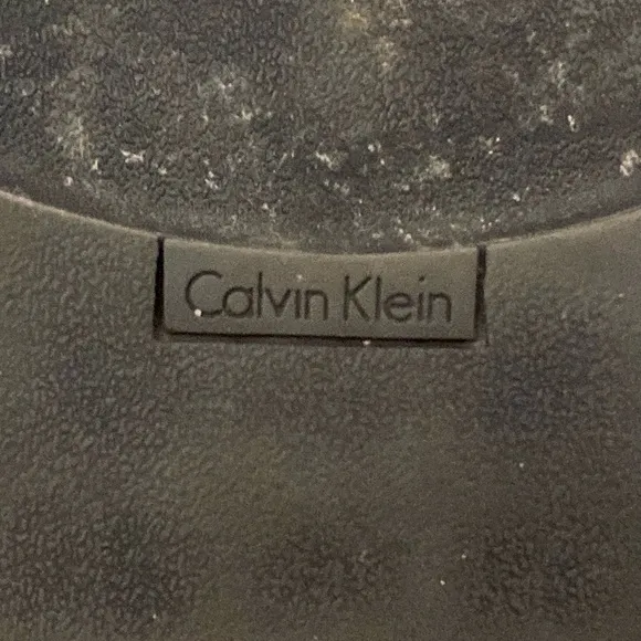Calvin Klein Vallen Black Leather Smooth Slip On Dress Shoes Size 10M