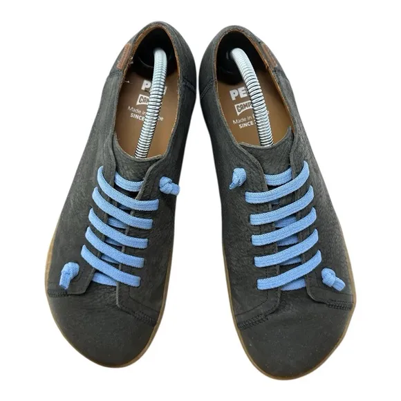 CAMPER Peu Cami Gray Leather Walking Shoes, US Size 8/EU Size 41