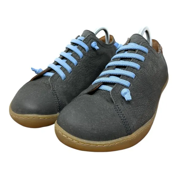 CAMPER Peu Cami Gray Leather Walking Shoes, US Size 8/EU Size 41