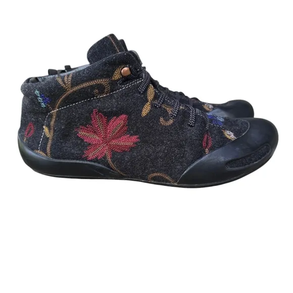 CAMPER Twins Gray Floral Wool Ankle Boot Shoes, Size EU 38