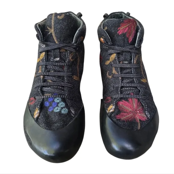 CAMPER Twins Gray Floral Wool Ankle Boot Shoes, Size EU 38