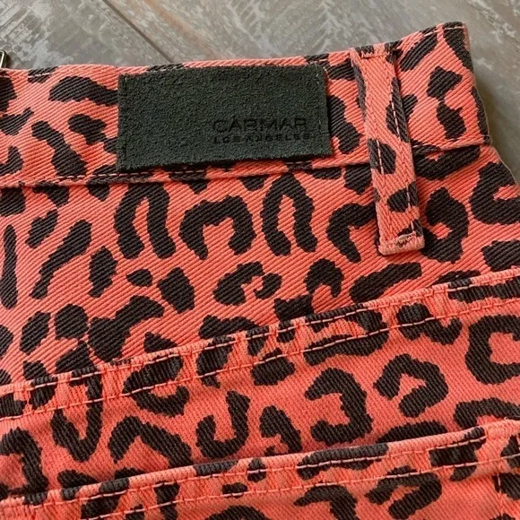 Carmar Cheetah Denim Skirt Size 27 WORN ONCE