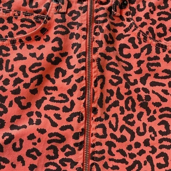 Carmar Cheetah Denim Skirt Size 27 WORN ONCE