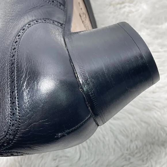 Carmina Women's Black Derby Madison Lace Up Heeled Almond Toe Shoes Size 7