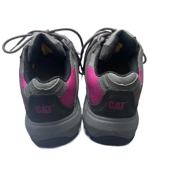 CAT Gray and Pink Steel Toe Shoes