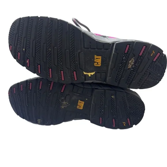 CAT Gray and Pink Steel Toe Shoes