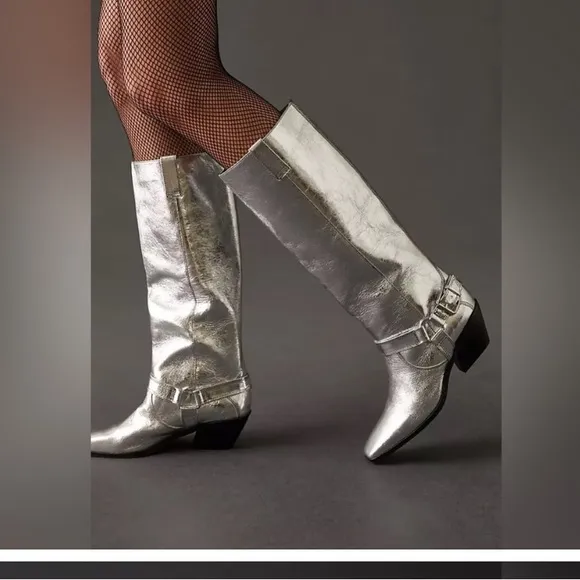 Caverly milly silver leather boots