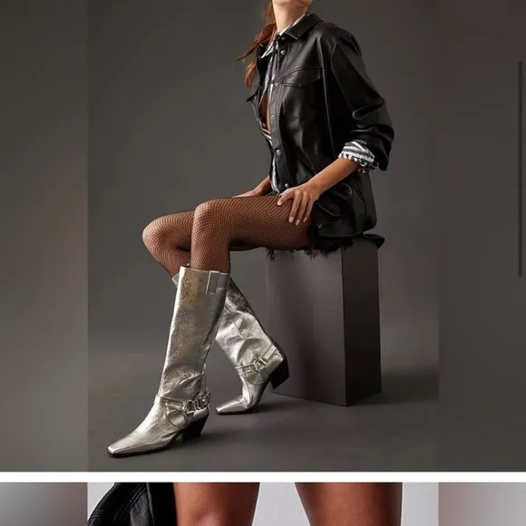 Caverly milly silver leather boots