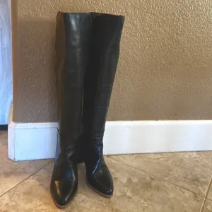 CECELIA black leather and suede size 6 boots