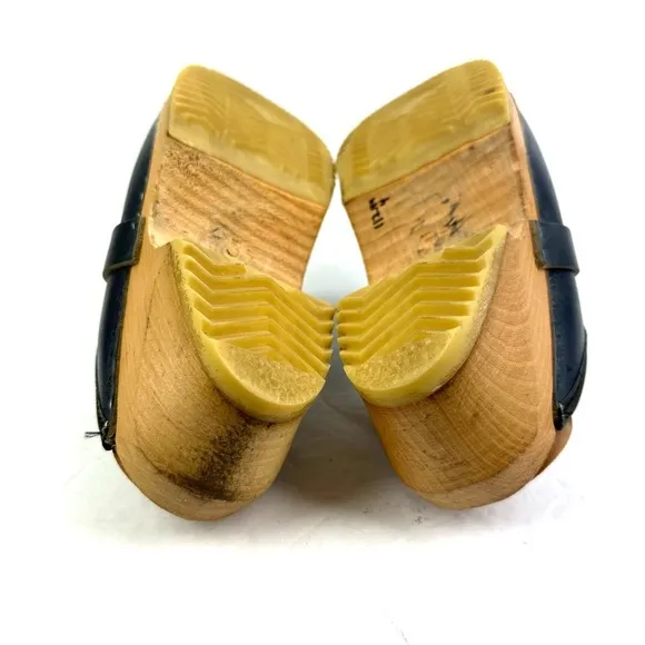 Ceder Classic Swedish Clog 37 Butterfly Wood Leather Slip On Shoes Womens