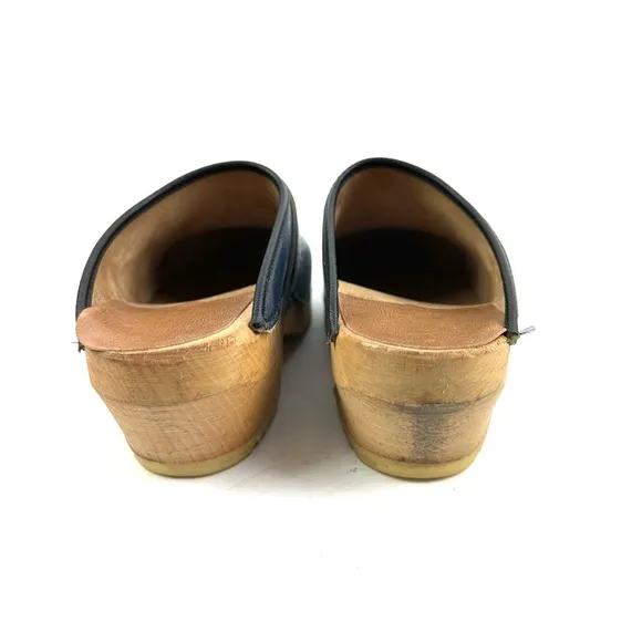 Ceder Classic Swedish Clog 37 Butterfly Wood Leather Slip On Shoes Womens
