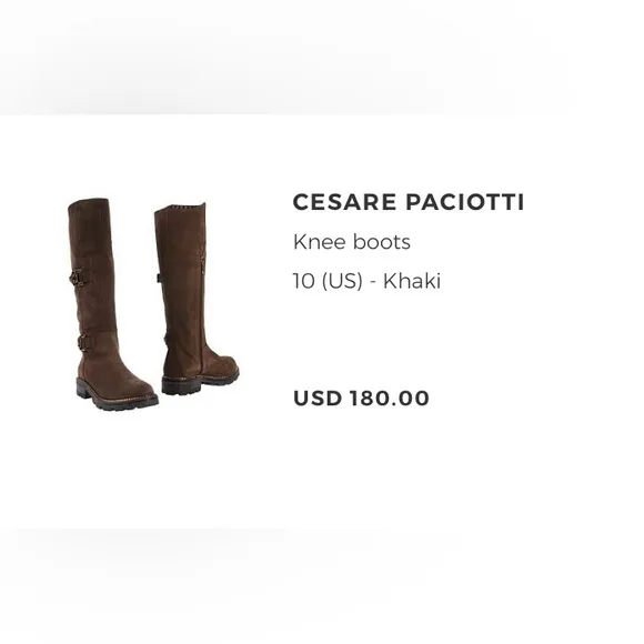 Cesare Paciotti | Tall Boots | Size : 40 | Suede Taupe | 690520