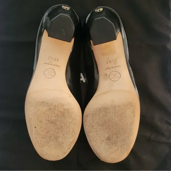 Chanel Black Women's Shoes with Floral Accent