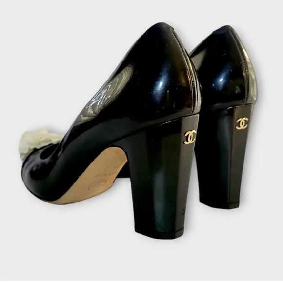 Chanel Black Women's Shoes with Floral Accent