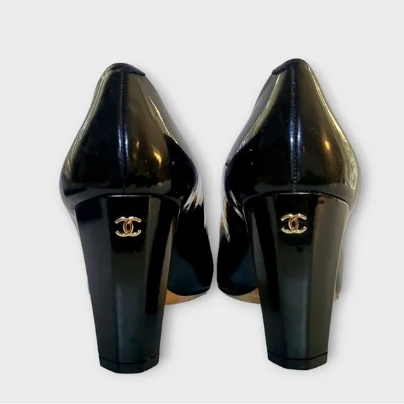 Chanel Black Women's Shoes with Floral Accent