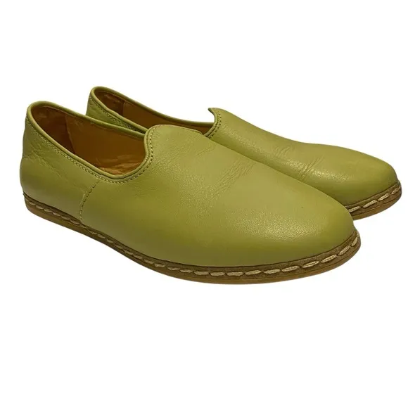 Charix Pistachio Slip On Genuine Leather Artisan Shoes Women Sz 37