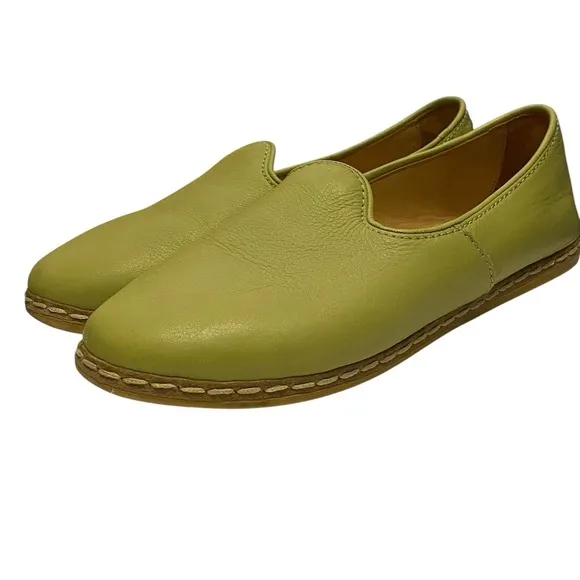 Charix Pistachio Slip On Genuine Leather Artisan Shoes Women Sz 37