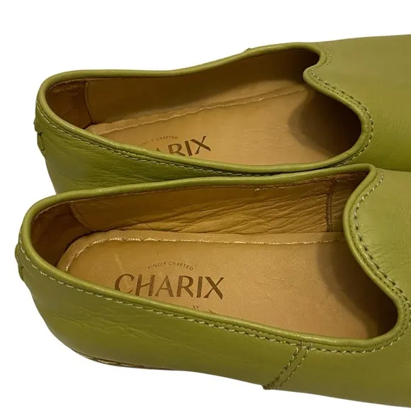 Charix Pistachio Slip On Genuine Leather Artisan Shoes Women Sz 37