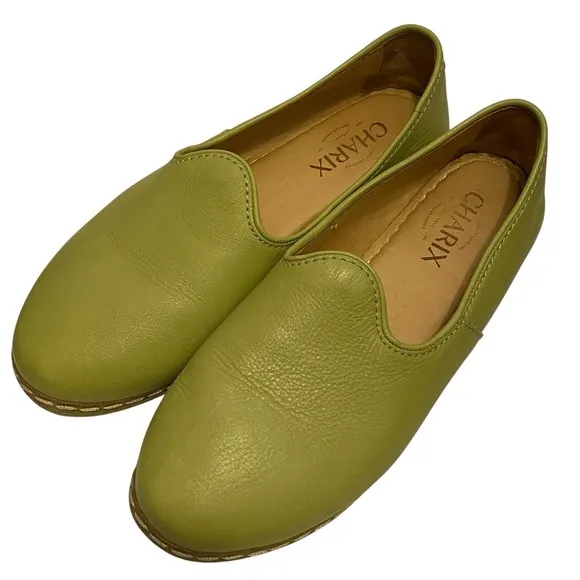 Charix Pistachio Slip On Genuine Leather Artisan Shoes Women Sz 37