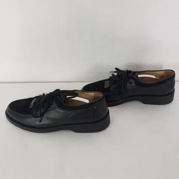 Charles Jourdan Monsieur black leather suede oxford lace up shoes mens size 9
