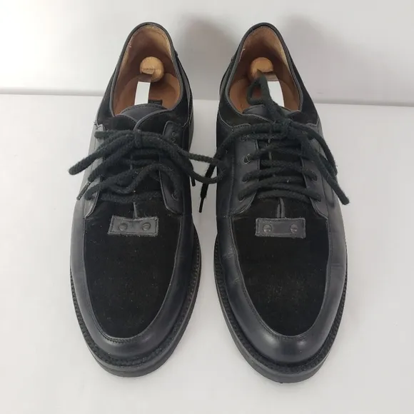 Charles Jourdan Monsieur black leather suede oxford lace up shoes mens size 9