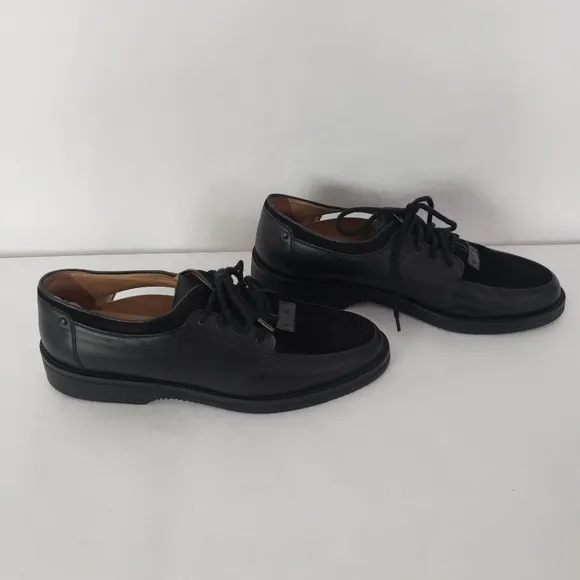 Charles Jourdan Monsieur black leather suede oxford lace up shoes mens size 9