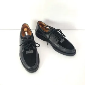 Charles Jourdan Monsieur black leather suede oxford lace up shoes mens size 9