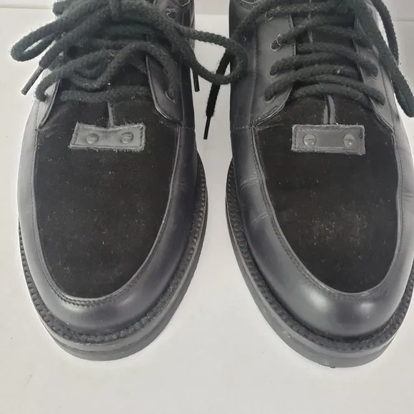 Charles Jourdan Monsieur black leather suede oxford lace up shoes mens size 9