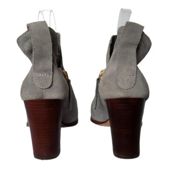 Charlotte Stone Cleo Grey Suede Ankle Booties Size 8
